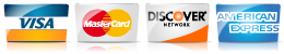 accept visa, mastercard, discover, and american express